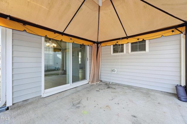 view of patio / terrace featuring a gazebo