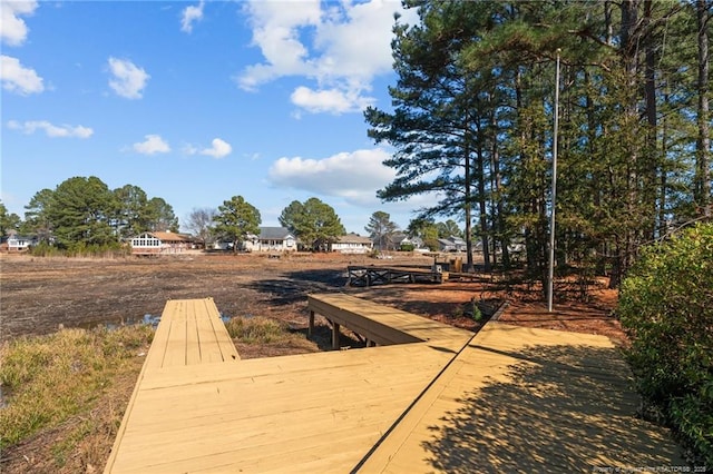 view of dock area