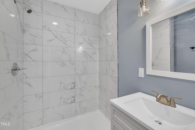 98 S Denise Ave, Coats, NC 27521 - bathroom with vanity and tiled shower