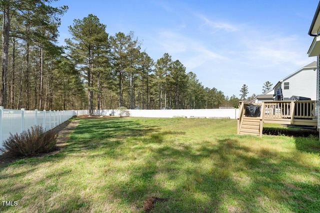 220 Green Haven Blvd, Youngsville, NC 27596 - view of yard with a fenced backyard and a deck