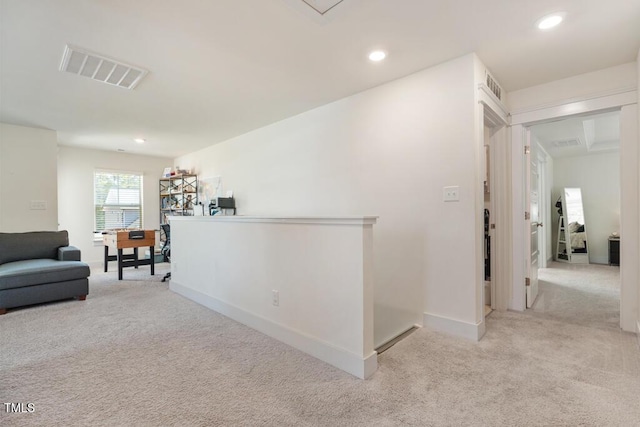 220 Green Haven Blvd, Youngsville, NC 27596 - hall featuring visible vents, carpet floors, and recessed lighting