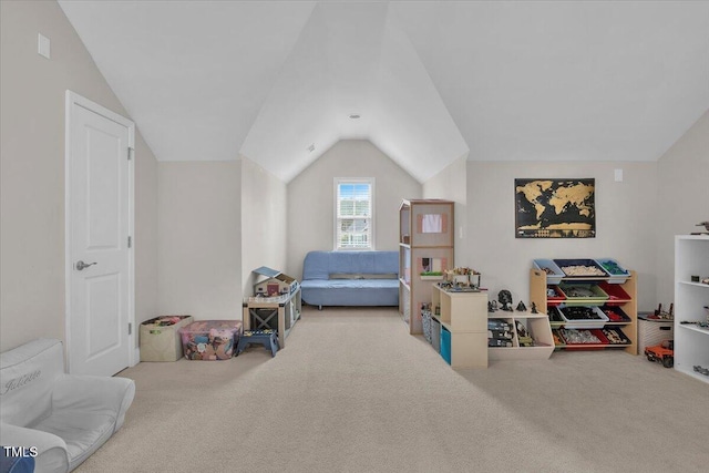 208 Cecelia Ct, Cary, NC 27519 - bedroom featuring carpet flooring and vaulted ceiling
