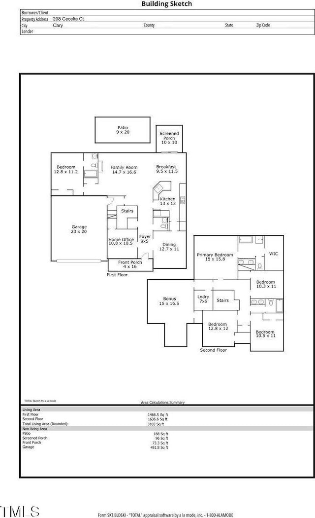 208 Cecelia Ct, Cary, NC 27519 - property floor plan