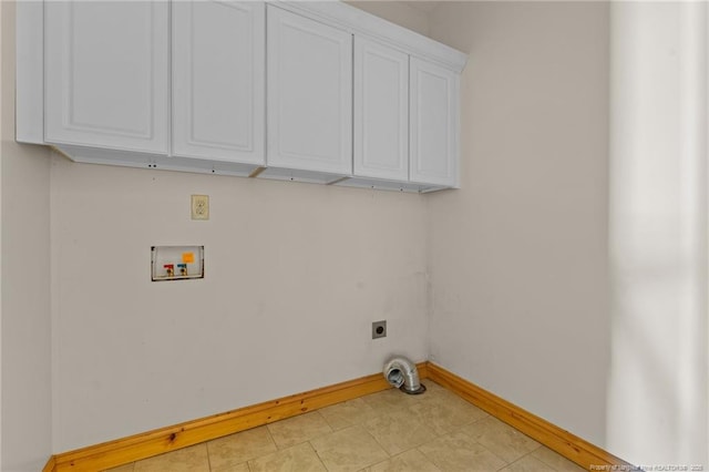 526 Grimble Dr, Linden, NC 28356 - clothes washing area featuring cabinets, washer hookup, and electric dryer hookup