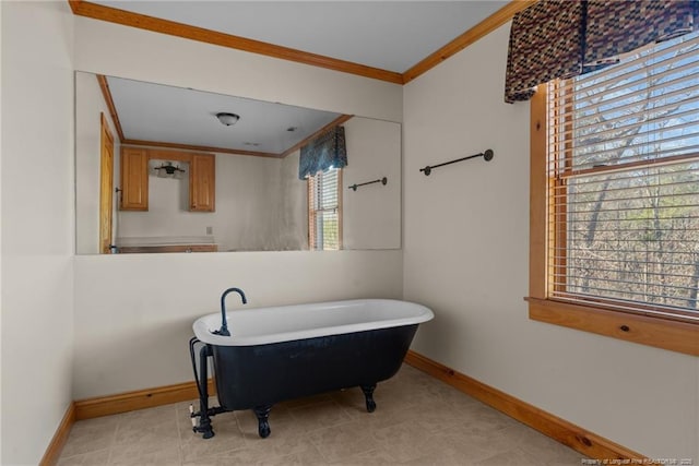 526 Grimble Dr, Linden, NC 28356 - bathroom featuring ornamental molding and a bathtub