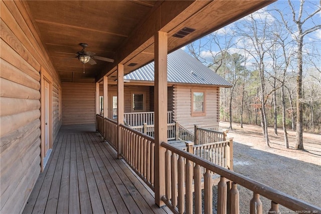526 Grimble Dr, Linden, NC 28356 - wooden deck with ceiling fan