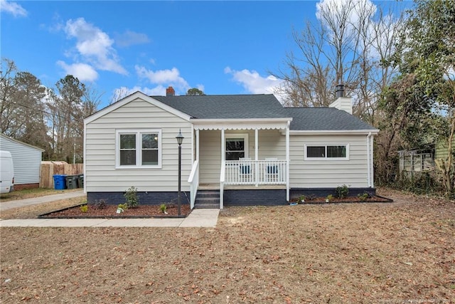 view of front of home with covered porch