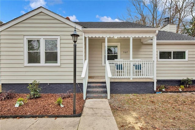 bungalow-style house featuring a porch