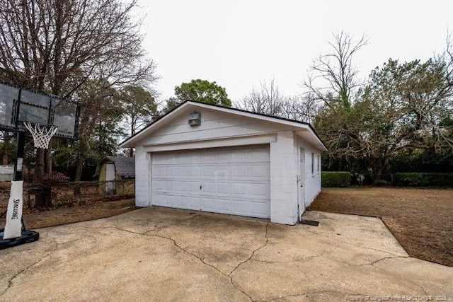 view of garage