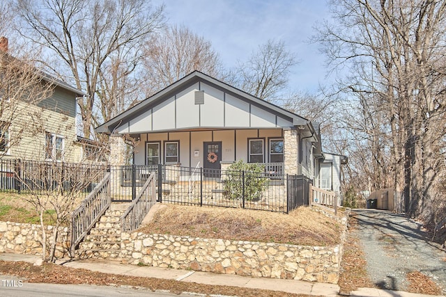 bungalow-style house featuring covered porch