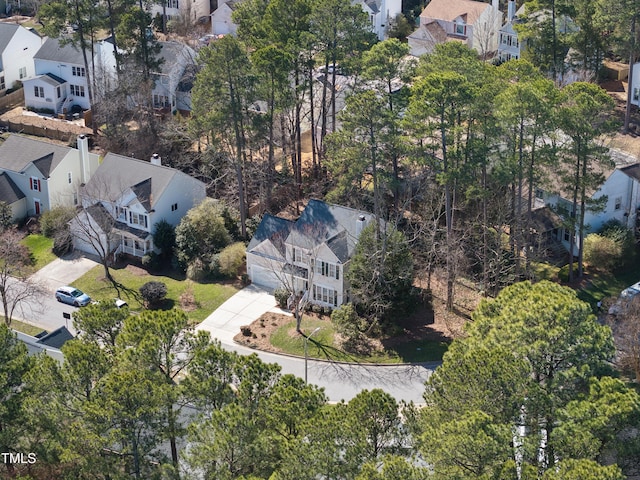 bird's eye view with a residential view