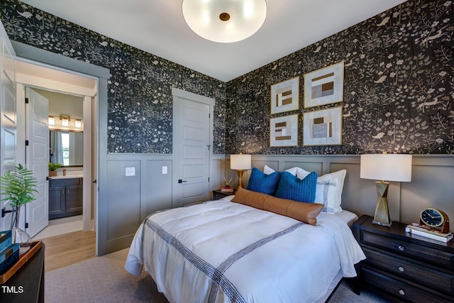 bedroom featuring light hardwood / wood-style floors