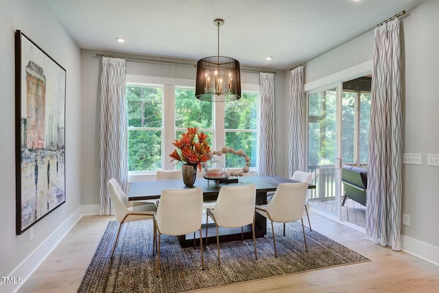 dining room featuring light hardwood / wood-style floors