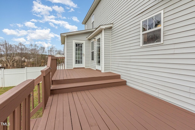 wooden deck with fence