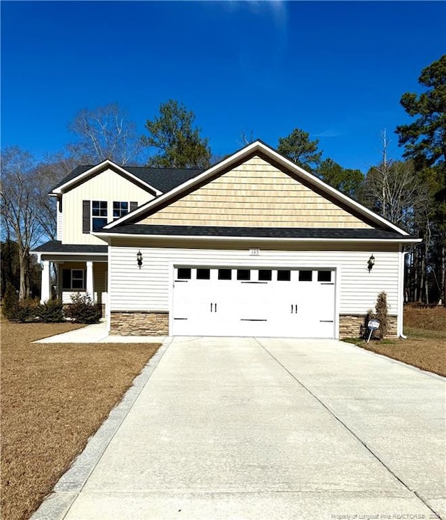 view of front of house with a garage