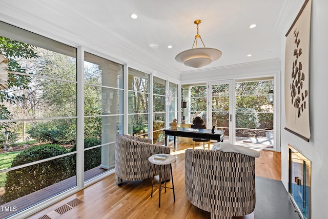 sunroom / solarium with visible vents