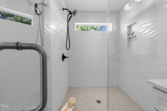 bathroom with walk in shower