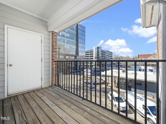 balcony featuring a view of city