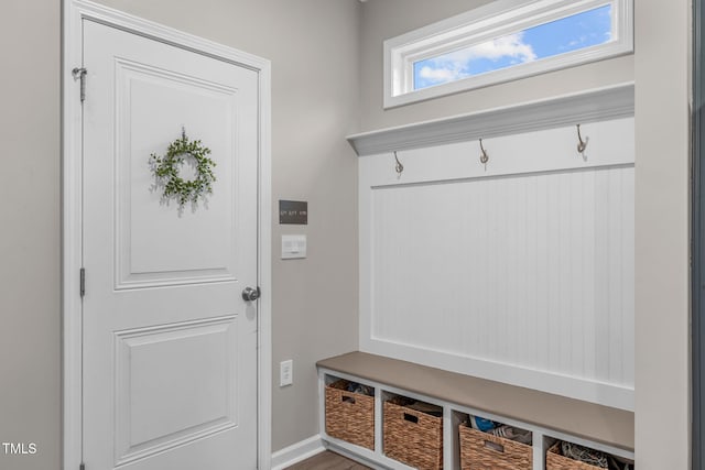 mudroom with baseboards