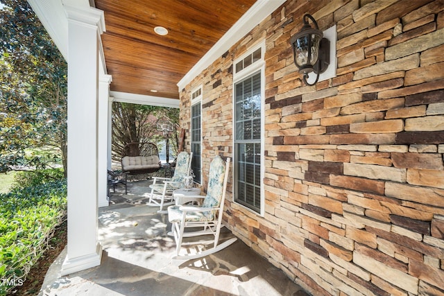 view of patio / terrace featuring covered porch