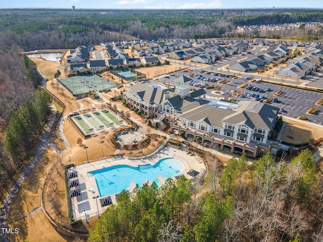 drone / aerial view featuring a residential view