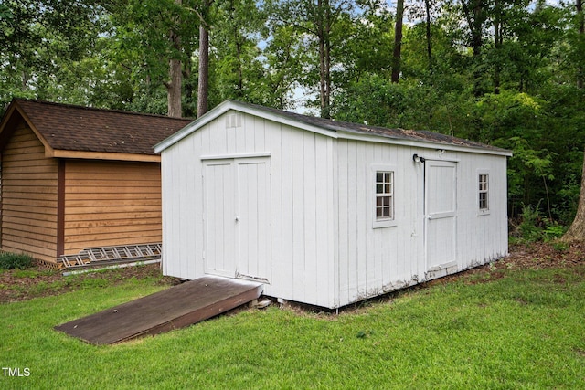 view of shed