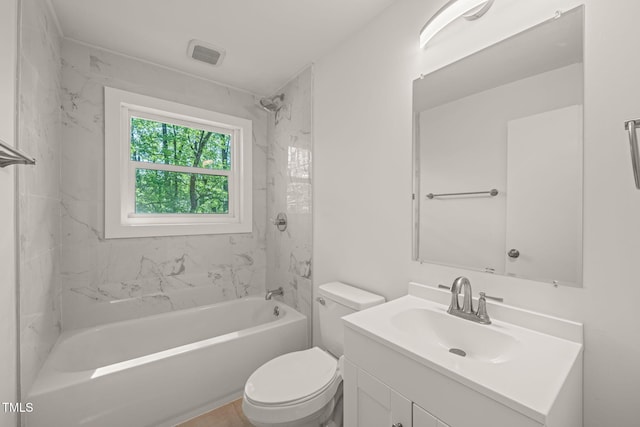 1411 Rosewood St, Durham, NC 27701 - full bath with shower / tub combination, visible vents, vanity, and toilet