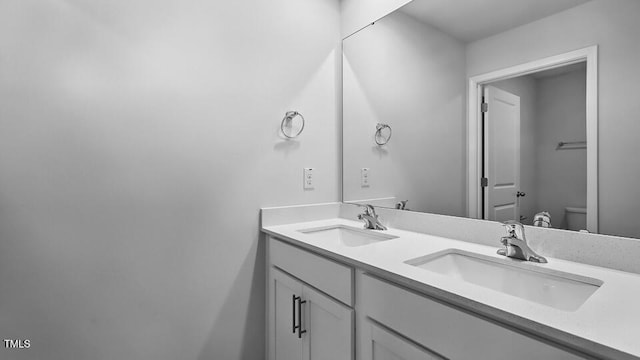 989 Ocean Ct, Carthage, NC 28327 - bathroom with double vanity and toilet