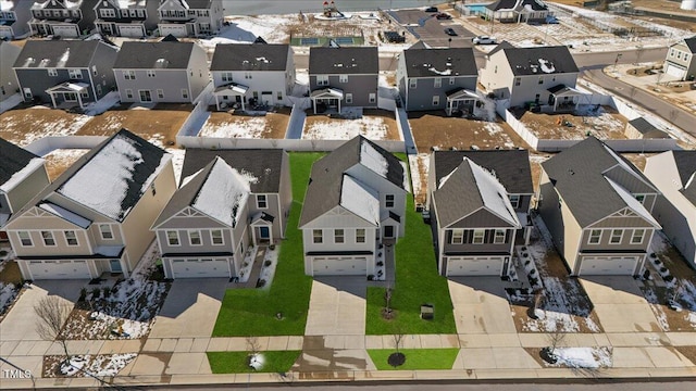 bird's eye view with a residential view