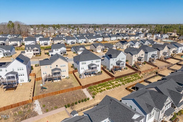 bird's eye view with a residential view