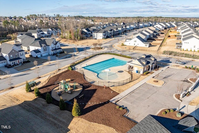 drone / aerial view featuring a residential view