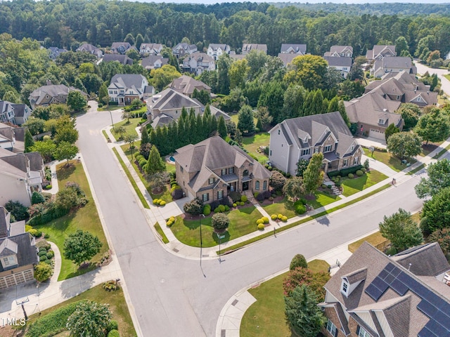 aerial view with a residential view