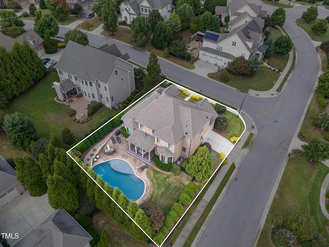 drone / aerial view featuring a residential view