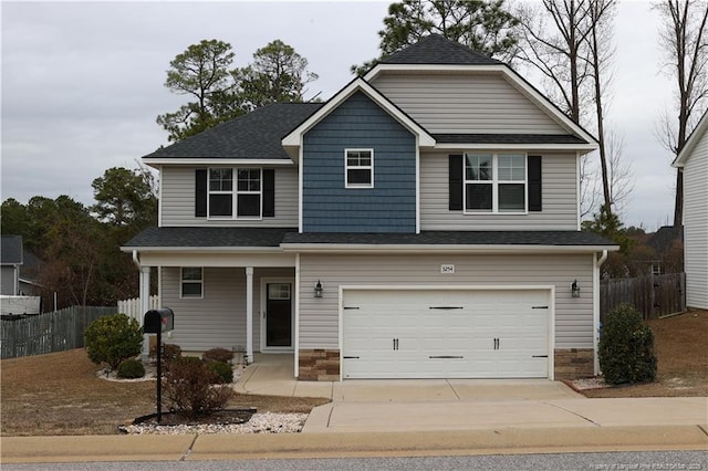 view of front facade featuring a garage