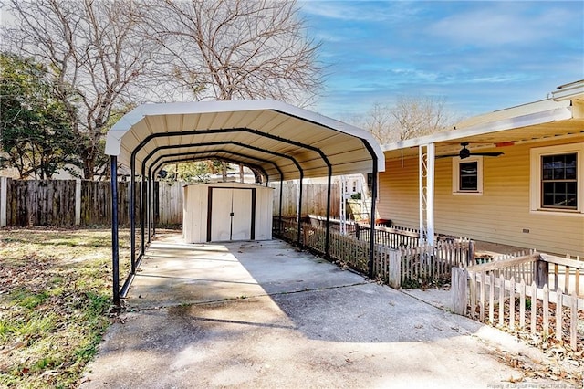 view of parking / parking lot with a carport