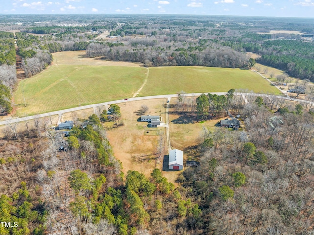 drone / aerial view with a rural view