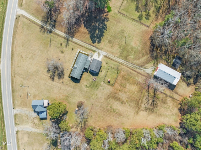 bird's eye view with a rural view