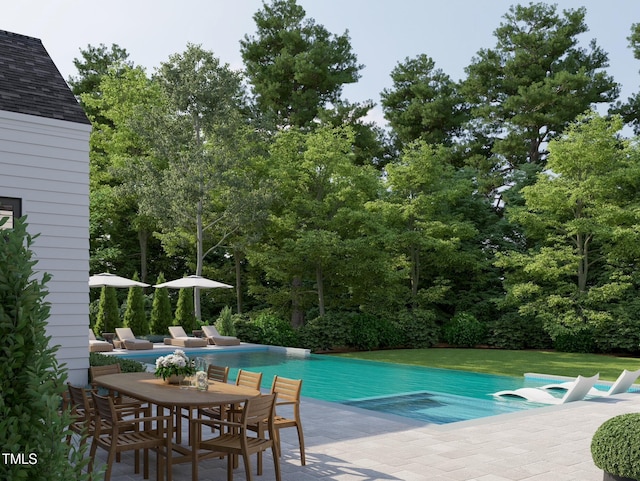 outdoor pool featuring a patio area