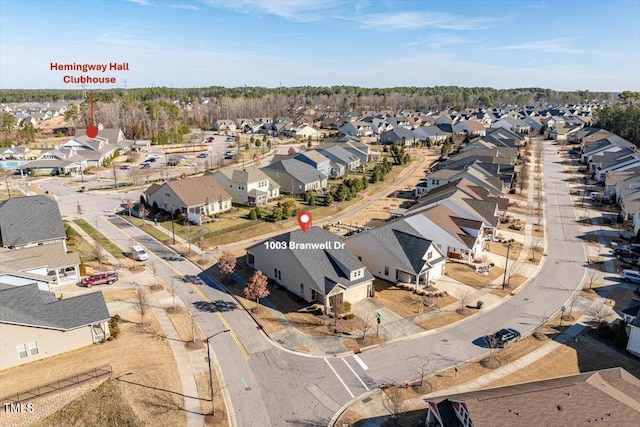 bird's eye view featuring a residential view