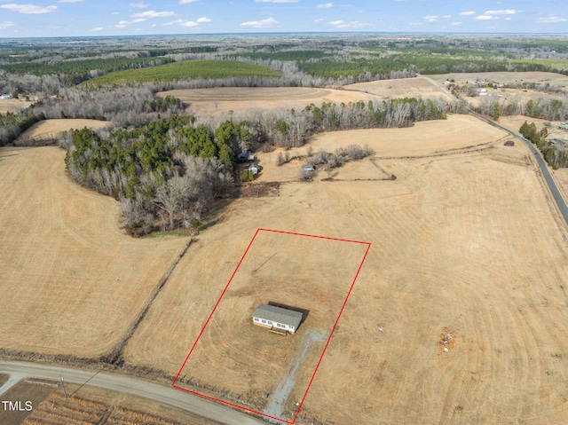 aerial view with a rural view