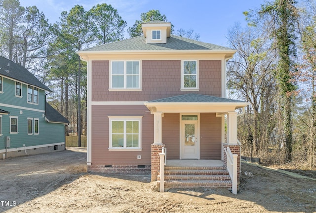 view of front of property with covered porch