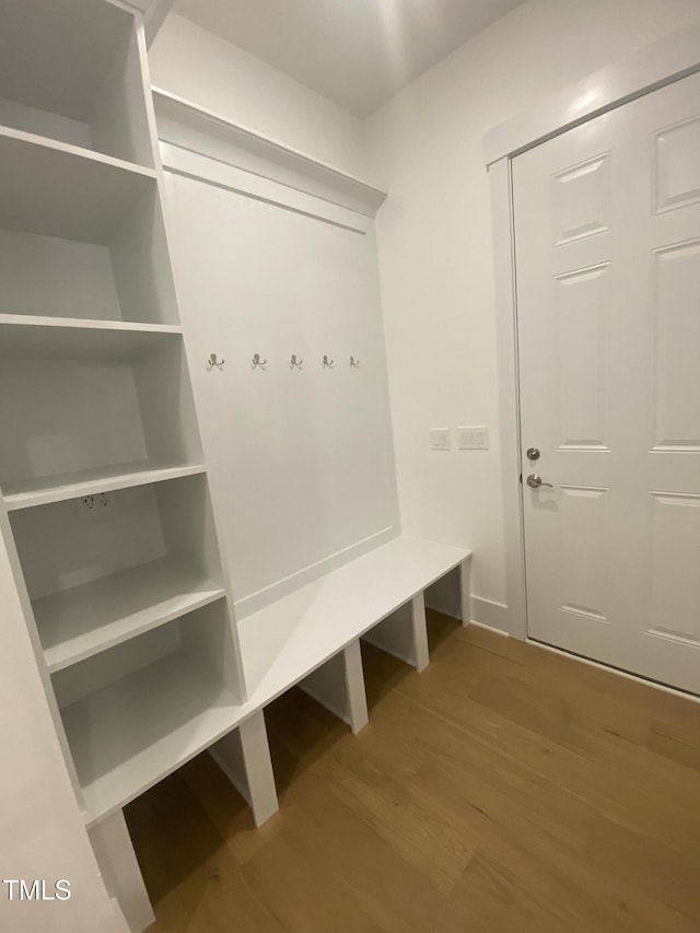 mudroom featuring wood finished floors