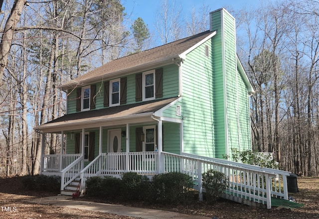 view of front of house with covered porch