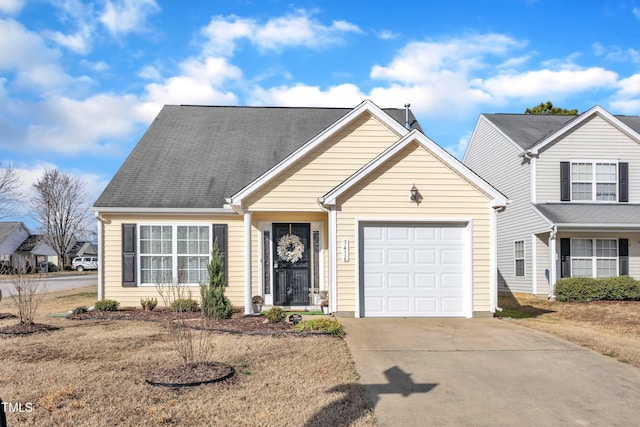 view of front facade with a garage