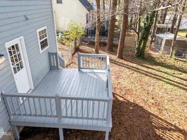 wooden terrace with fence