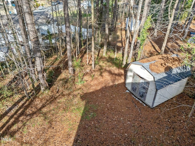 view of yard featuring an outbuilding