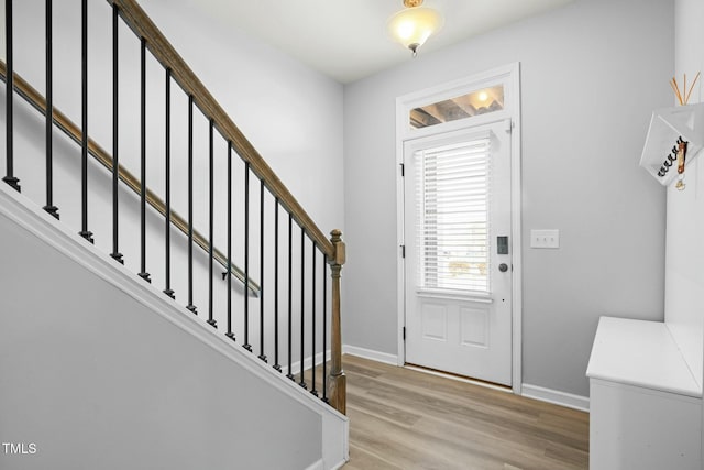 entryway featuring light hardwood / wood-style flooring