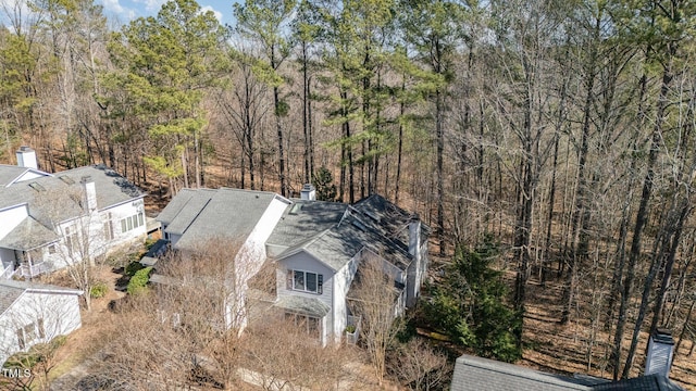 aerial view with a forest view