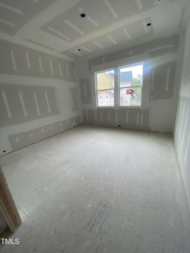 view of spare room