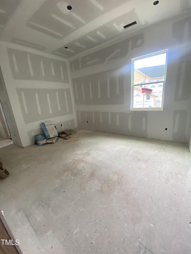 view of spare room
